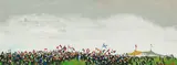 Through the Crowd by Molly Joan Lamb Bobak, oil on canvas on board, sold Jan 2022