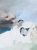 Dancing on a Hillside by Toni Onley, 2001, mixed media and collage on paper, sold Jan 2022
