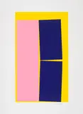 Pink and Purple on Yellow by Louis Comtois, 1970, serigraph on paper, sold Jan 2022