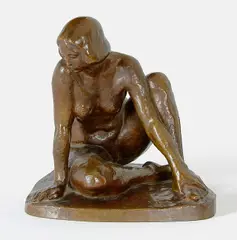 Sitzende by Carl Blümel, 1922, Bronze mit brauner Patina. Höhe: 27,5 cm (10 ⅞ in.), sold Nov 2014
