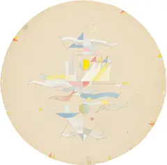Am Meer by Max Olderock, 1927, Gouache, Deckweiß und Bleistift auf Papier. Durchmesser: 22 cm (8 ⅝ in.), sold Dec 2017