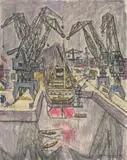 Ohne Titel by Ivo Hauptmann, 1952, Öl über Quadrierung in Bleistift auf Leinwand, sold Aug 2026