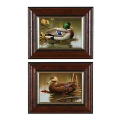 Mallard Drake / Black Duck Vignette (Two Works) by Rob Leslie, Each an oil on panel, sold Nov 2024