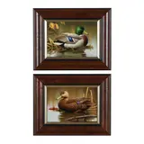 Mallard Drake / Black Duck Vignette (Two Works) by Rob Leslie, Each an oil on panel, sold Nov 2024