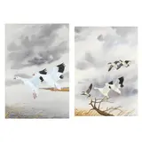 Snow Geese / Geese in Flight (Two Works) by Hudson Williams, Each a watercolor and gouache on paper, sold Nov 2024