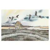 Geese Over Creek Store by Gary E. Freeman, Watercolor on paper, sold Nov 2024