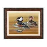 Hooded Mergansers by Jocelyn Beatty, Oil on panel, sold Nov 2024