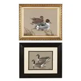 Pair of Geese / Pair of Pintails (Two Works) by Lee Mauney, Each an acrylic on canvas painting, sold Nov 2024