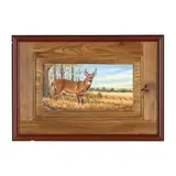 Landscape with Stag by Jane Partin, Oil on antique pine door panel, sold Nov 2024