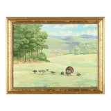 Wild Turkeys by Sidney E. King, Oil on canvas, sold Nov 2024