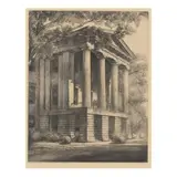North Carolina Capitol, West Porch, Raleigh, N.C. by Louis Orr, Etching, sold Nov 2024