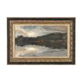 Lake Landscape by Stephen Kuzma, Oil on panel, sold Nov 2024