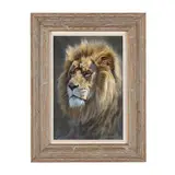 Lion by Tony Pridham, Oil on panel, sold Nov 2024