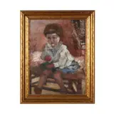 Portrait of a Young Boy by Daphne Wormald, Oil on canvas, sold Nov 2024