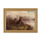 Deer in the Highlands by Robert Cleminson, Oil on canvas, sold Nov 2024