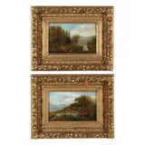 Pair of Pastoral Landscapes by A. Hobart, Oil on canvas, sold Nov 2024