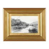 The Thames at Cleeve by J. V. Hall, Oil on board, sold Nov 2024