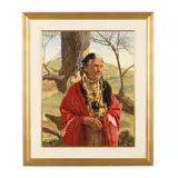 Portrait of a Native American Woman by Robert Tanenbaum, Casein and oil on board, sold Nov 2024