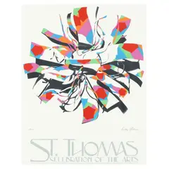 St. Thomas Celebration of the Arts Exhibition Poster by Dorothy Gillespie, Offset lithograph with screenprinting on paper, sold Nov 2024