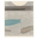 Harbor Moon by Ann Conner, Woodcut in colors on handmade paper, sold Nov 2024