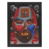 Mask 1 by Julian Landa, Oil on masonite, sold Nov 2024