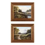 Pair of Pastoral Landscapes by Robert Langton, Oil on canvas, sold Oct 2024