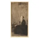 At the Church Wall by Käthe Kollwitz, Etching and drypoint on wove paper, sold Oct 2024