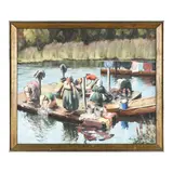 Washday in Kuopio, Finland by Alfred Gunnar Bjareby, Oil on canvas, sold Oct 2024