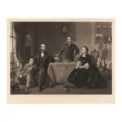 Lincoln and his Family (Proof Before Title) by Samuel Waugh, Mezzotint with engraving by William Sartain, sold Oct 2024
