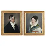 Portraits of a Lady and Gentleman by François Marie Beaurain, Oil on canvas, sold Oct 2024