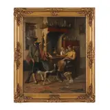 The Gamekeepers Home by Lucien Gérard, Oil on canvas, sold Oct 2024