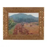 Mountain Landscape by Alberto Zampieri, Oil on panel, sold Oct 2024