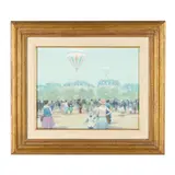 Hot Air Ballooning by Andre Gisson, Oil on canvas, sold Oct 2024