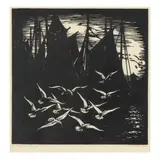 Messengers of the Sea by Donald Witherstine, Woodblock print on paper, sold Oct 2024