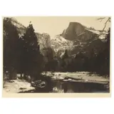 Half Dome, Merced River, Yosemite Valley , Circa 1927 by Ansel Adams, Gelatin silver print on Dassonville paper, sold Oct 2024