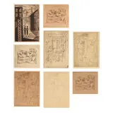 Eight Figural Etchings by Sara Lichtenstein, Woodblock prints on wove paper, sold Oct 2024