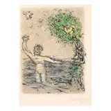 Die Fluten Verschlingen by Marc Chagall, Lithograph in colors on Japon Nacré, sold Oct 2024