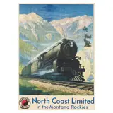 North Coast Limited, In the Montana Rockies by Gustav Wilhelm Krollman, Offset lithographic poster in colors, sold Oct 2024