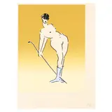 Woman in Derby by Peter Max, Screenprint in colors, sold Oct 2024