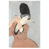Abigail by Stephen White, Woodblock print in colors on metallic ground, sold Oct 2024
