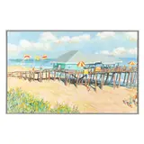 Fishing Pier and Beach With No Dogs, Nags Head by Kyle Highsmith, Oil on canvas, sold Oct 2024