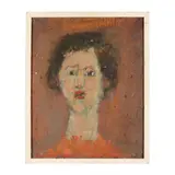 Portrait of Ann Seltman by George Bireline, Mixed media on board, sold Oct 2024