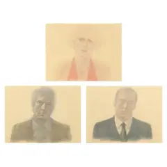 Three Works from 10 Self Portraits by Richard Stenhouse, Pastel and graphite on mylar, sold Oct 2024