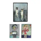 Three Original Collages by Elizabeth Darrow, Each a collage on paper, sold Oct 2024