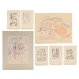 A Collection of Drawings by Carl Holty, Including a Rich Art Studio Sketch Book with five loose charcoal sketches, sold Oct 2024