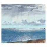 Morning Sunshine Over Nantucket Town by Paul Lewin, Gouache on paper, sold Oct 2024