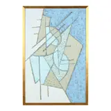 Untitled Abstract Composition by Gilbert Thevenot, Oil and mixed media on canvas, sold Oct 2024
