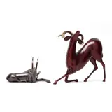 Two African Animal Sculptures by Loet Vanderveen, Each a limited edition cast bronze with applied patina, sold Oct 2024