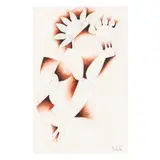Study for At the End of the Dark Orange Sky by Alexandra Nechita, Mixed media on paper, sold Oct 2024