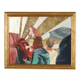 Together Towards Tomorrow - 'Balloons & Clowns' by Alexander Kaszas, Mixed media on canvas, sold Oct 2024